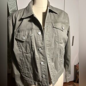 Club Monaco Sage Green Denim Jacket Size Medium